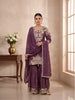 Chinon Embroidered Kurta Palazzo Set with Dupatta