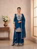 Chinon Embroidered Kurta Palazzo Set with Dupatta