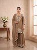 Chinon Embroidered Kurta Palazzo Set with Dupatta