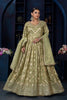 Tissue Silk Anarkali Gown with Zari Weaving and Dupatta
