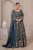 Tissue Silk Anarkali Gown with Zari Weaving and Dupatta