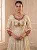 Tissue Anarkali Gown with Bandhani Patchwork and Handwork