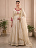 Tissue Anarkali Gown with Bandhani Patchwork and Handwork