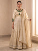 Tissue Anarkali Gown with Bandhani Patchwork and Handwork