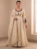 Tissue Anarkali Gown with Bandhani Patchwork and Handwork