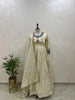 Tissue Anarkali Gown with Bandhani Patchwork and Handwork