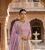 Tissue Anarkali Gown with Handwork and Machine Work Dupatta
