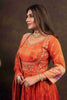 Rust Anarkali with Folk Motif Silk Dupatta