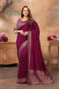 Magenta Banarasi Saree with Antique Zari Weaving