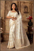 offwhite Banarasi Silk Saree with Stitched Blouse