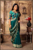 Bottle Green Banarasi Silk Saree with Stitched Blouse
