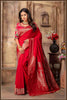Red Banarasi Silk Saree with Stitched Blouse