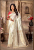 offwhite Banarasi Silk Saree with Stitched Blouse