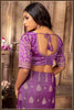 Magenta Banarasi Silk Saree with Stitched Blouse