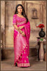 Pink Banarasi Silk Saree with Stitched Blouse