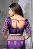 Purple Banarasi Silk Saree with Stitched Blouse