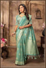Sea Green Banarasi Tissue Silk Saree with Golden Zari Elegance