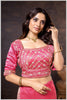 Pink Gajji Silk Blouse with Intricate Zari and Sequin Embroidery