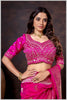 Rani Pink Gajji Silk Blouse with Multicolor Thread and Zari Embroidery