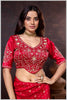 Red Gajji Silk Blouse with Golden Zari & Sequin Embroidery