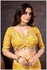 Mustard Color Embroidered Blouse with Pearl Drop Detailing