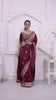 Majestic Wine Crepe Silk Saree With Zari Woven Saree