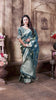 Lime Peacock blue Banarasi Tissue Silk Saree with gold Zari Elegance