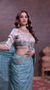 Ethereal Aqua Blue Crepe Silk Saree with Brocade Blouse & Zari Detailing