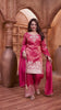 Pink Tissue Silk Plazo Set with Golden Zari Accents