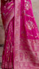 Pink Banarasi Silk Saree with Multicolor Floral Weaves