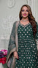 Emerald Green Anarkali with Antique Gold Brocade Dupatta