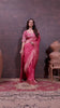 Charming Peach Banarasi Silk Saree with Embroidered Designer Blouse.