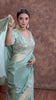 Zari Elegance in Dusty Blue Majesty Tissue Saree With Blouse.