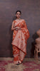 Grace in Bloom: Rust Orange Tissue Saree with Woven Floral Vines