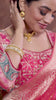 Peach Banarasi Saree And Work Blouse with Traditional Pallu Art