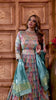 Blue Woven Anarkali with Contrasting Silk Dupatta