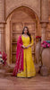 Mustard Anarkali with Contrasting Rani Pink Dupatta