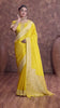 Zari Elegance in Mustard Tissue Saree With Work Blouse.
