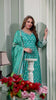 Aqua Blue Anarkali with Antique Gold Brocade Dupatta