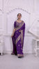 Majestic Purple Crepe Silk Saree with Rich Zari Work and Stitched Blouse