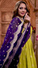 Lime Green Anarkali with Contrasting Purple Dupatta