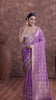 Bluish Purple Banarasi Saree with Intricate Zari Weaving