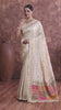 Off-white Silk Saree with Mirro Border & Patched Pallu