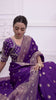 Charming Purple Banarasi Silk Saree with Embroidered Designer Blouse.