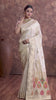 off-white Tissue Saree with Hand Embroidered Border