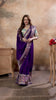 Royal Purple Dola Silk Saree with Multicolor Blouse.