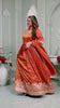 Radiate Grace in This Timeless Rust Tissue Silk Anarkali Gown
