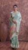 Dusty Blue Silk Saree with Mirror Border & Patched Pallu