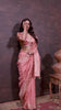 Ethereal Peach Crepe Silk Saree with Brocade Blouse & Zari Detailing