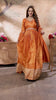 Rust Silk Anarkali Gown with Intricate Embroidery